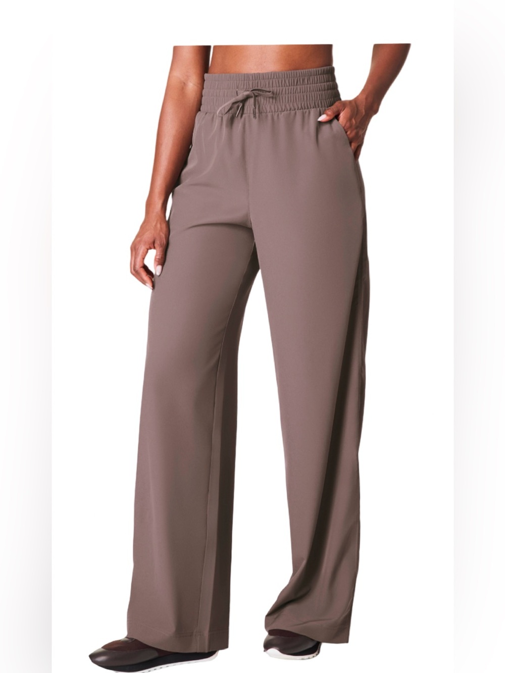 SPANX Wide-Leg Drawstring Pants Taupe XL NWT